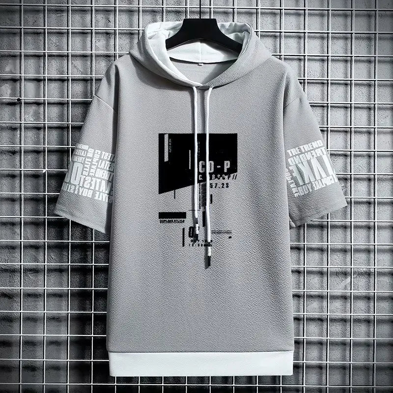 Japan Style Men's Hooded T-Shirt - Harajuku Streetwear Tee