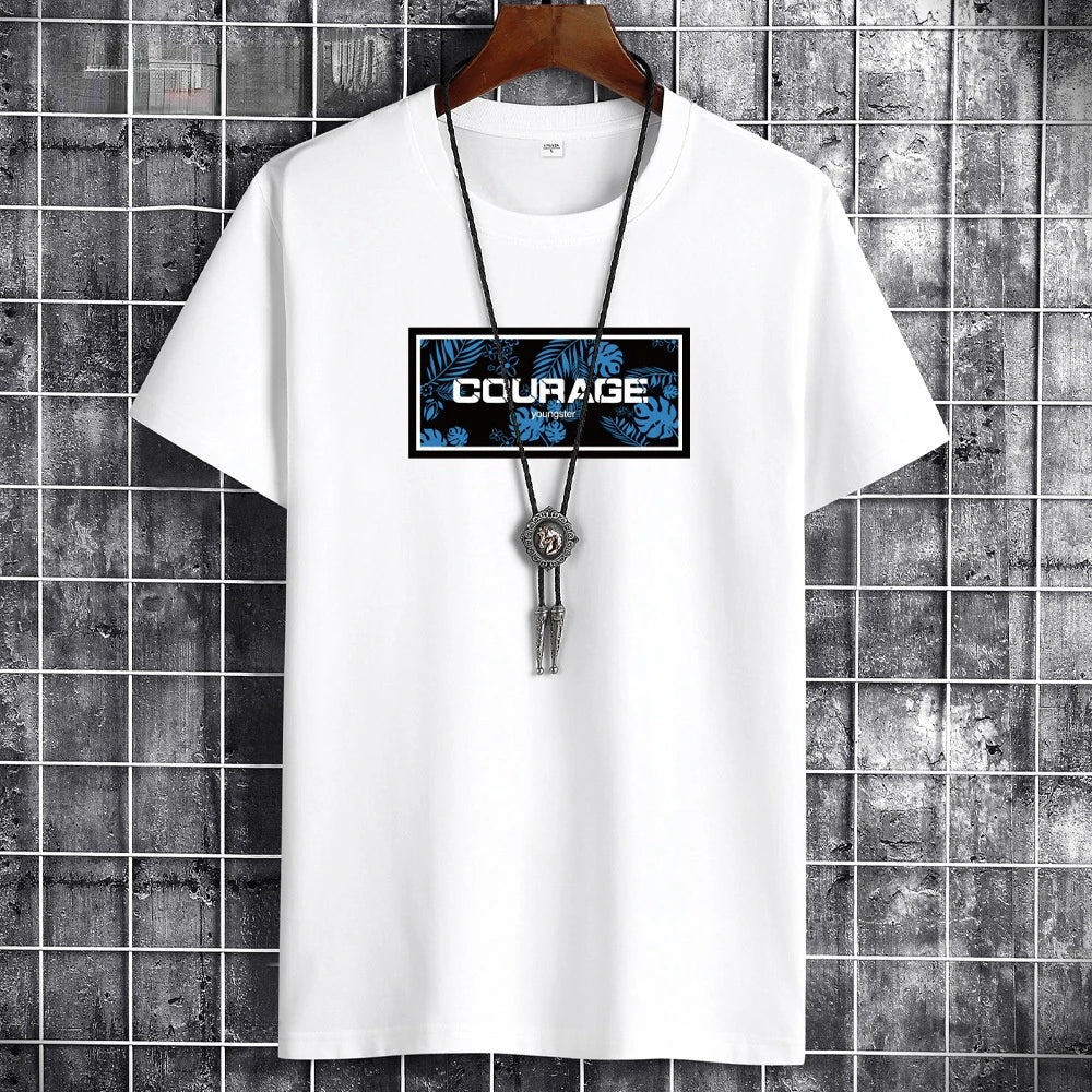 Courage Print Summer T-Shirt - Casual Harajuku Fashion