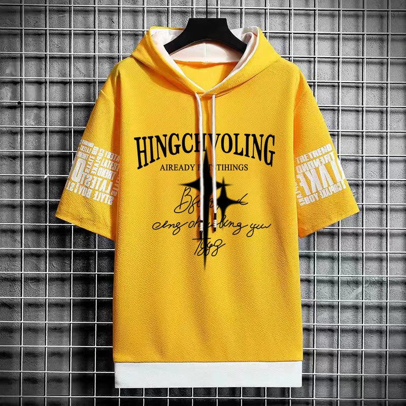 Men's Short Sleeve T-Shirt - Winter Streetwear Hoodie