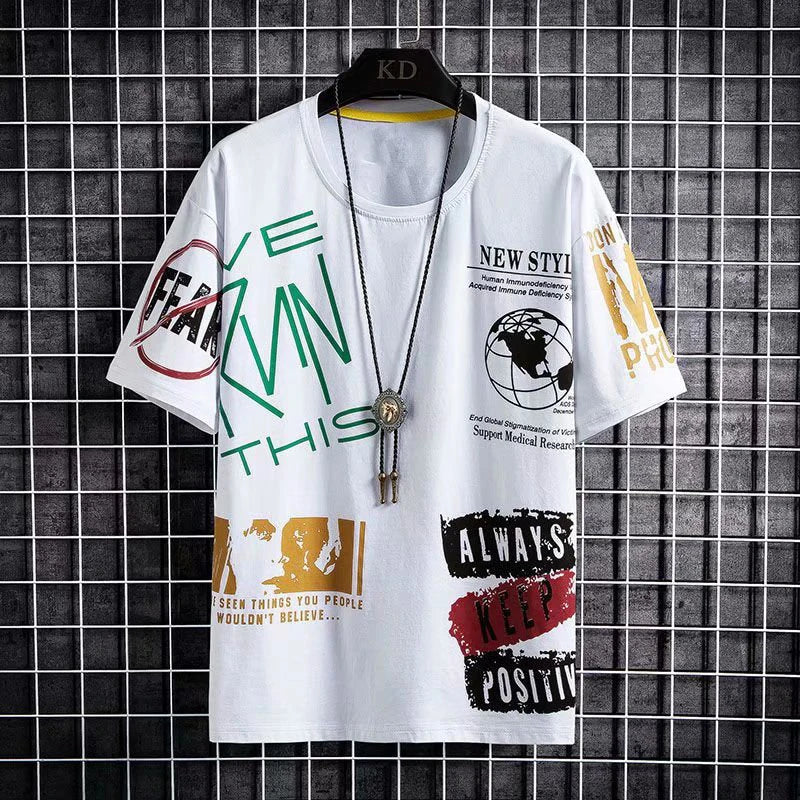 Men's Summer T-Shirt - Korean Print Streetwear Tee