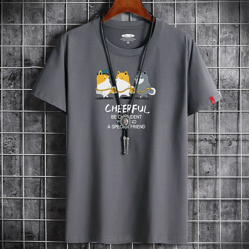 Men's Summer T-Shirt - Manga Gym Streetwear Harajuku Top