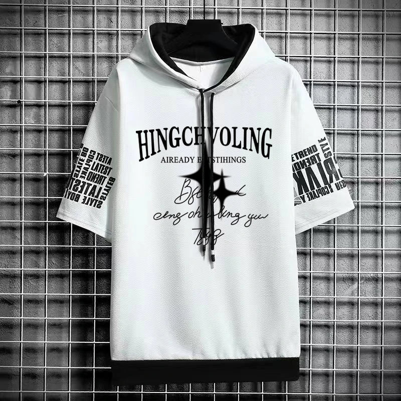 Men's Short Sleeve T-Shirt - Winter Streetwear Hoodie