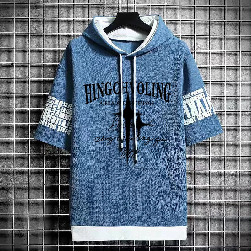 Men's Short Sleeve T-Shirt - Winter Streetwear Hoodie
