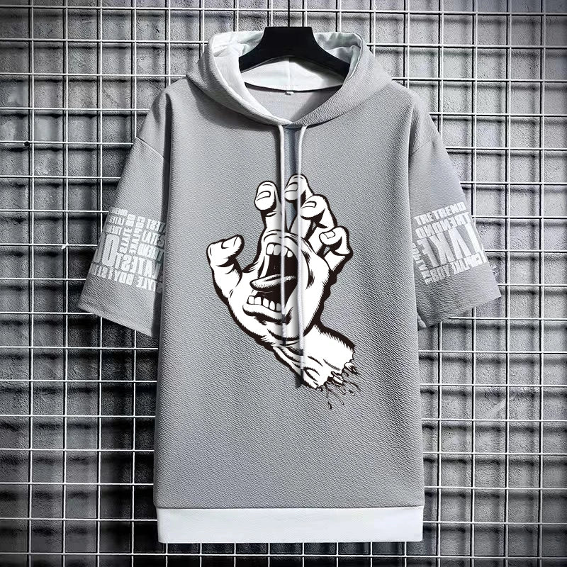 Men's Fashionable Winter Hooded T-Shirt - Streetwear Top