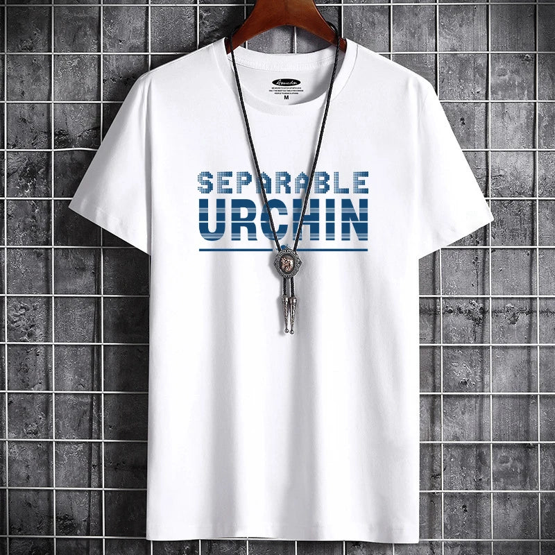 Men's Summer Cotton T-Shirt - Loose Fit Breathable Print Tee