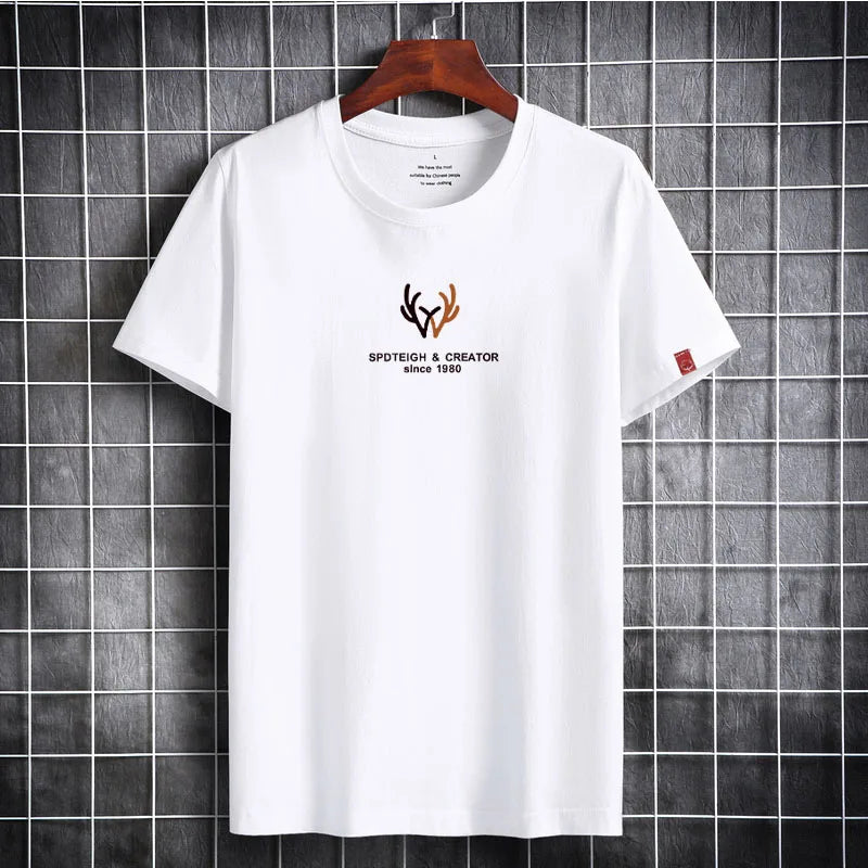 Men's Summer Cotton T-Shirt - Fashionable Graphic O-Neck Tee