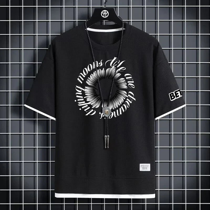 Men's Summer Breathable Graphic T-Shirt - Loose Fit Fashion