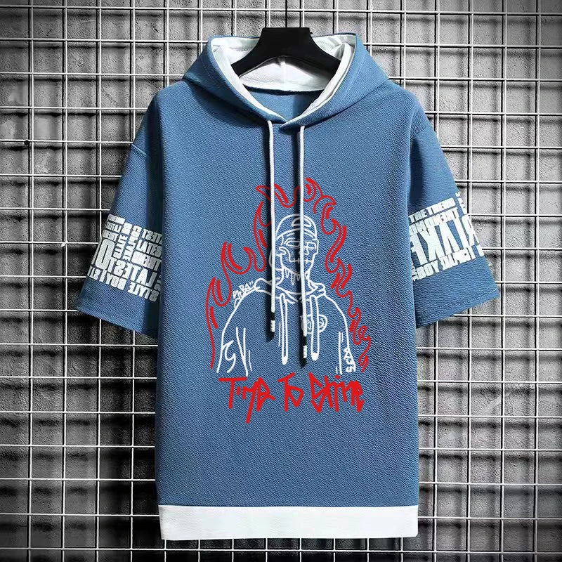 Men's Winter Hooded T-Shirt - Trendy Harajuku Streetwear