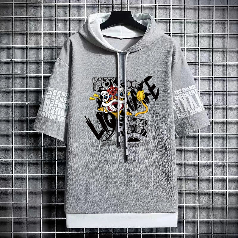 Men's Winter Hooded T-Shirt - Hip Hop Harajuku Streetwear