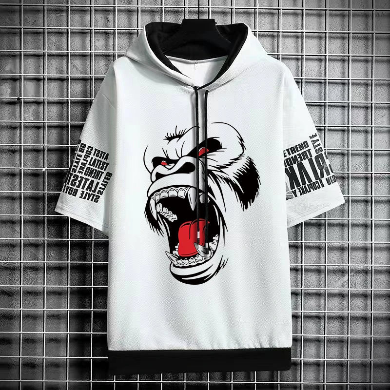 Men's Winter T-Shirt - Short Sleeve Streetwear Hoodie