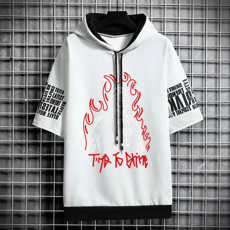 Men's Winter Hooded T-Shirt - Trendy Harajuku Streetwear