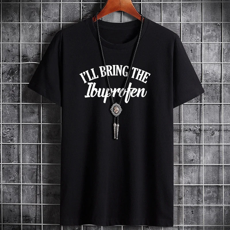 Men's Summer Cotton T-Shirt - Casual Letter Print Tee