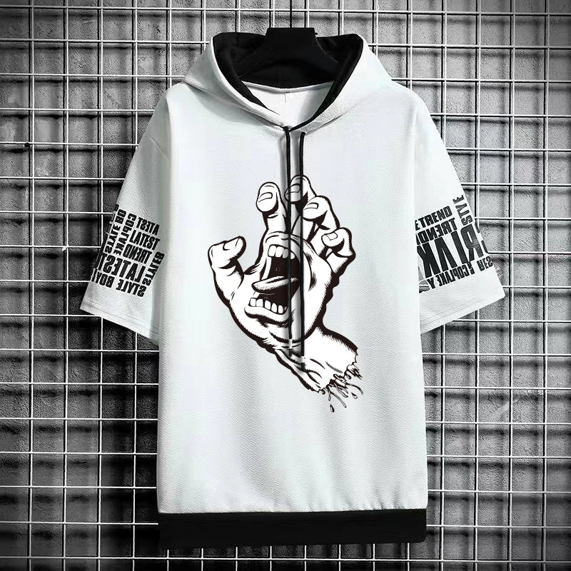 Men's Fashionable Winter Hooded T-Shirt - Streetwear Top
