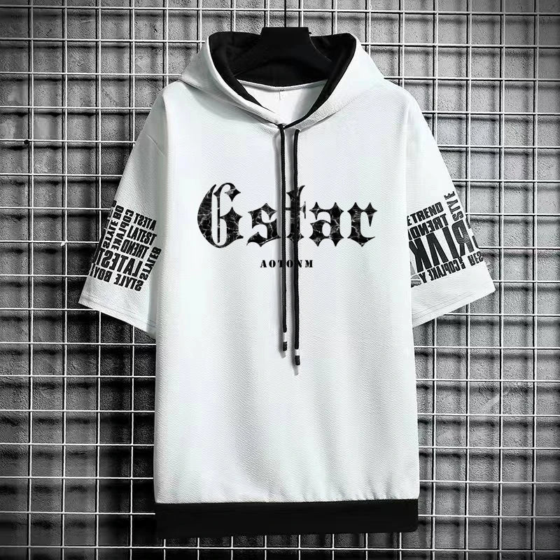 Trendy Men's Hooded T-Shirt - Hip Hop Harajuku Style