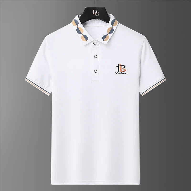 Men's Summer Embroidered Polo T-Shirt - Casual Business Top