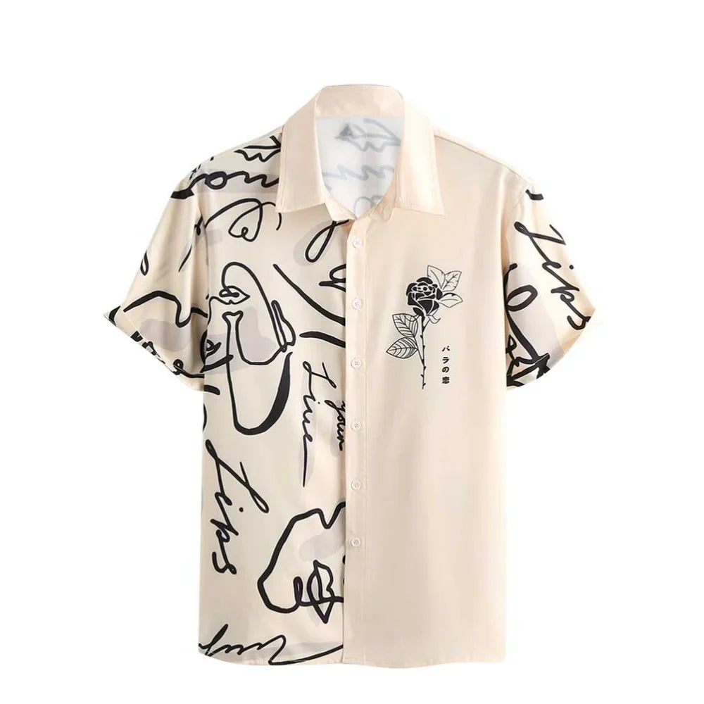 Hawaiian Striped Men's T-Shirt - Loose & Breathable Tee
