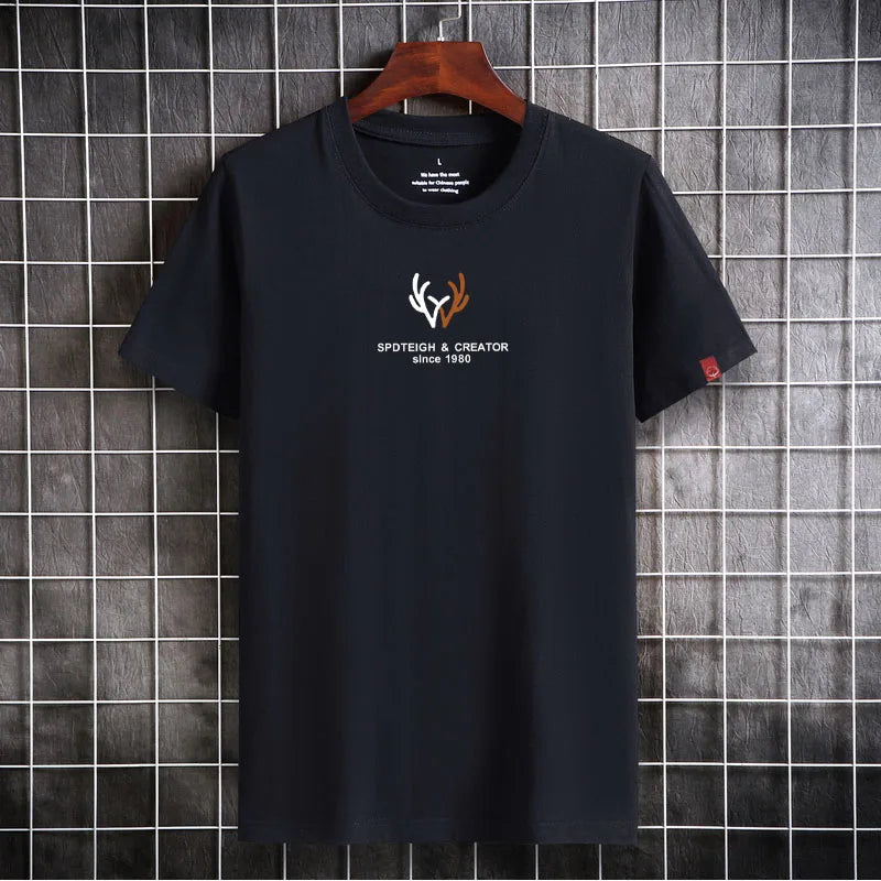 Men's Summer Cotton T-Shirt - Fashionable Graphic O-Neck Tee