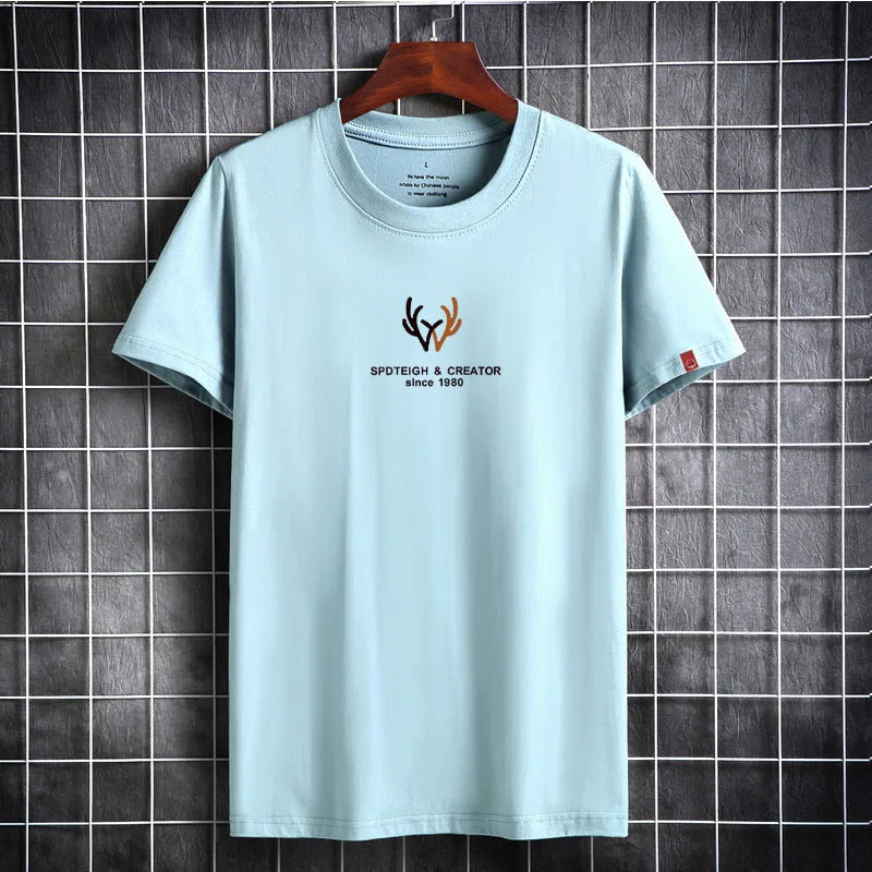 Men's Summer Cotton T-Shirt - Fashionable Graphic O-Neck Tee