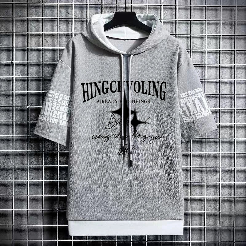 Men's Short Sleeve T-Shirt - Winter Streetwear Hoodie