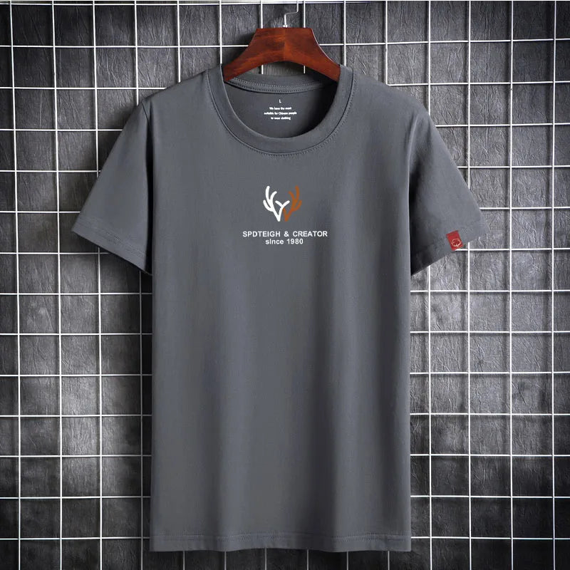 Men's Summer Cotton T-Shirt - Fashionable Graphic O-Neck Tee