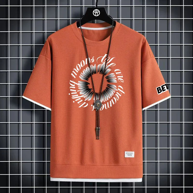 Men's Summer Breathable Graphic T-Shirt - Loose Fit Fashion