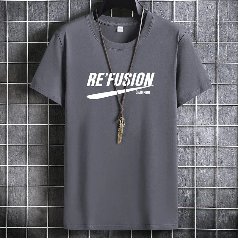 Men's Summer Cotton T-Shirt - Casual O-Neck Short Sleeve