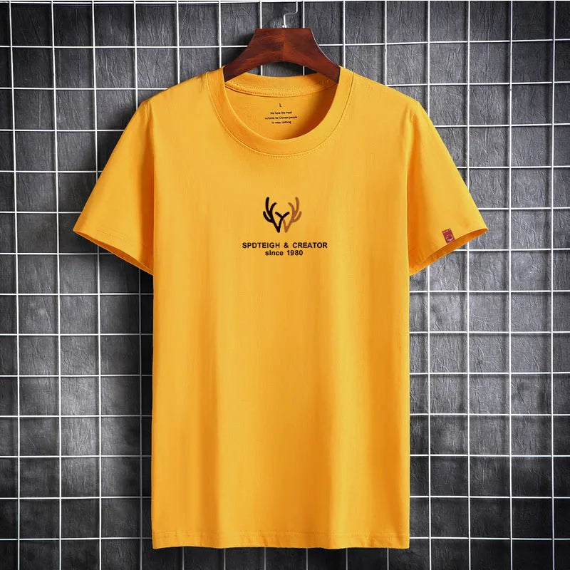 Men's Summer Cotton T-Shirt - Fashionable Graphic O-Neck Tee