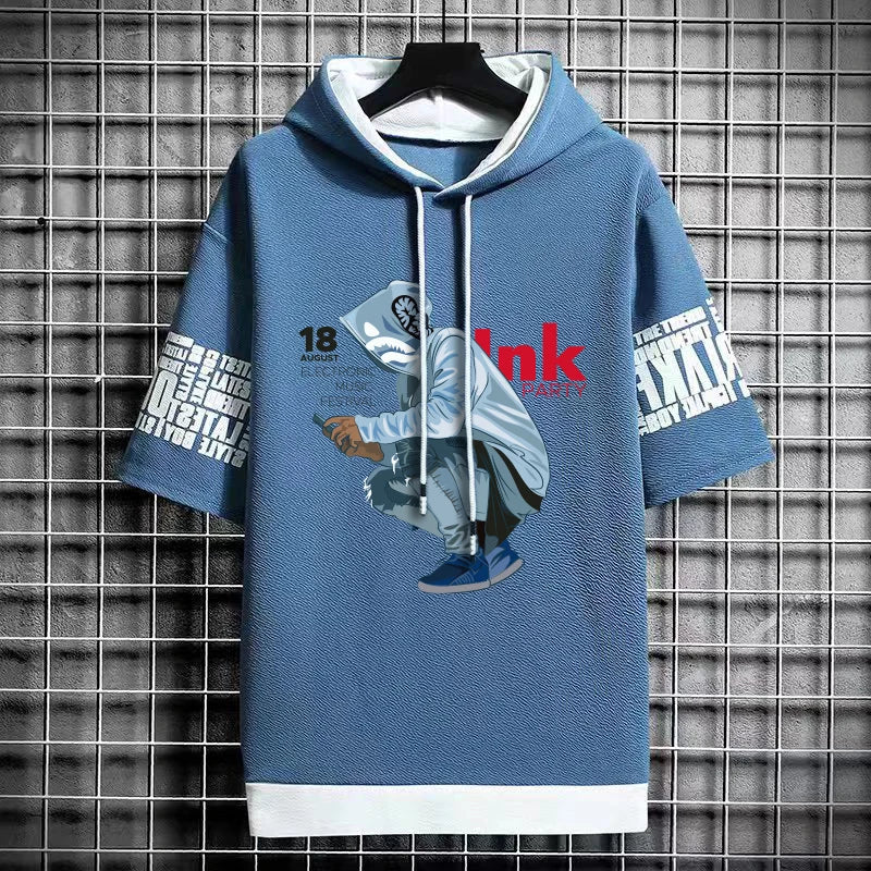 Men's Hooded T-Shirt - Harajuku Cool Streetwear Fashion