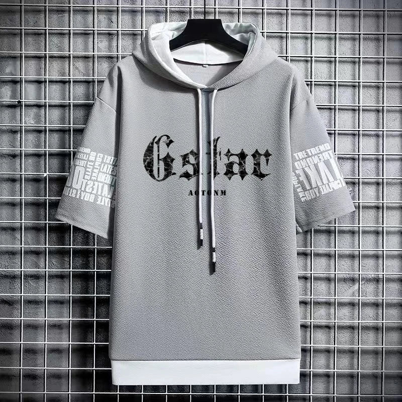 Trendy Men's Hooded T-Shirt - Hip Hop Harajuku Style