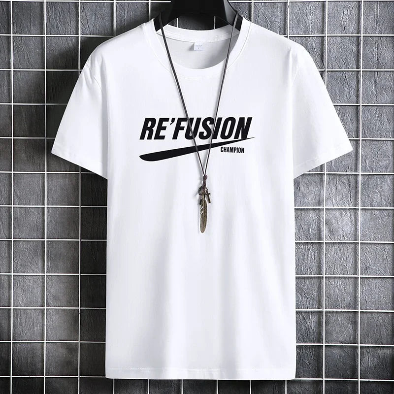 Men's Summer Cotton T-Shirt - Casual O-Neck Short Sleeve