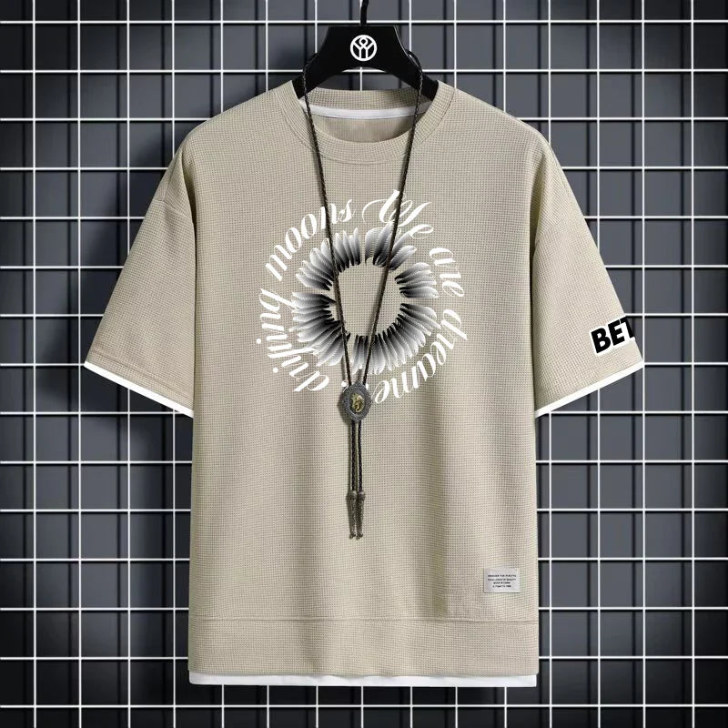 Men's Summer Breathable Graphic T-Shirt - Loose Fit Fashion