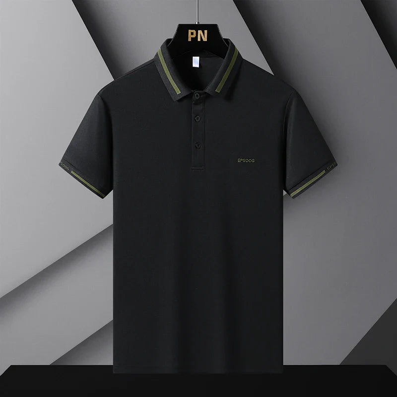 Ultra-Thin Ice Silk Polo T-Shirt - Breathable & Stylish