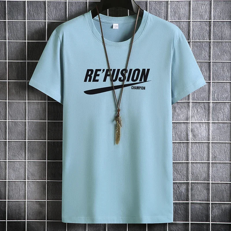 Men's Summer Cotton T-Shirt - Casual O-Neck Short Sleeve