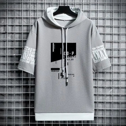 Japan Style Men's Hooded T-Shirt - Harajuku Streetwear Tee