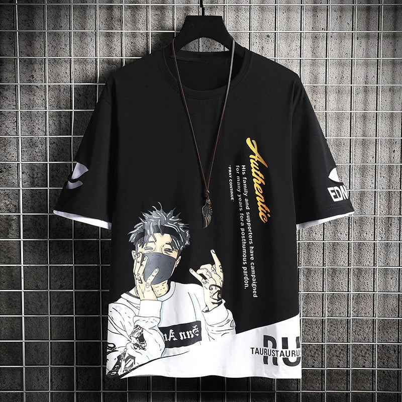 Summer Men's Casual Cotton T-Shirt Hip Hop Streetwear Tee