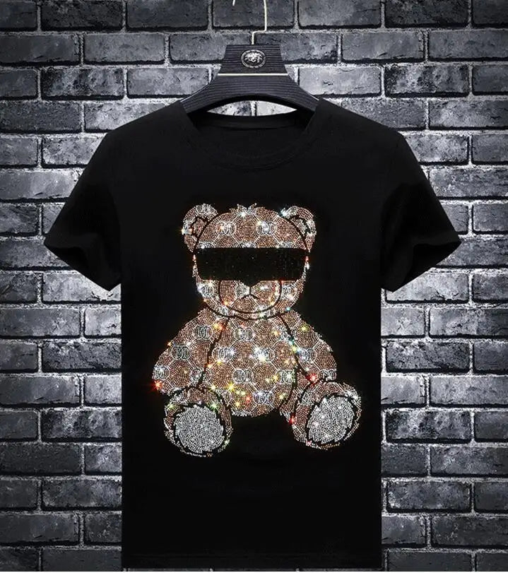 Men's Summer Rhinestone T-Shirt - Stylish Graphic Tee