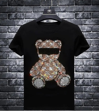 Men's Summer Rhinestone T-Shirt - Stylish Graphic Tee