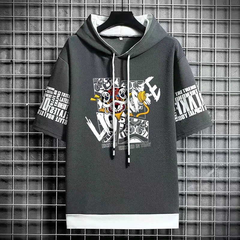 Men's Winter Hooded T-Shirt - Hip Hop Harajuku Streetwear