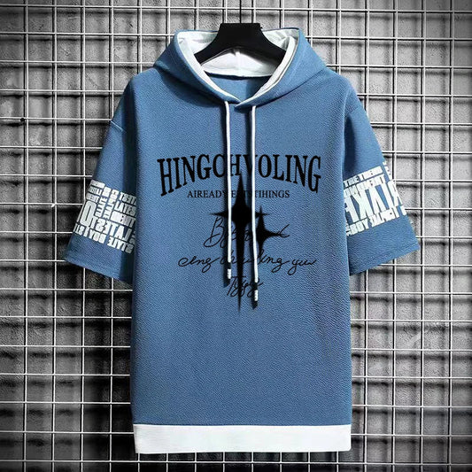 Men's Short Sleeve T-Shirt - Winter Streetwear Hoodie