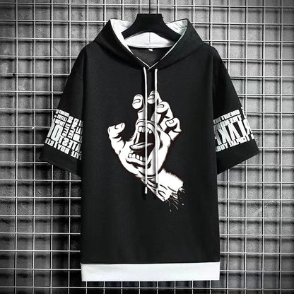 Men's Fashionable Winter Hooded T-Shirt - Streetwear Top