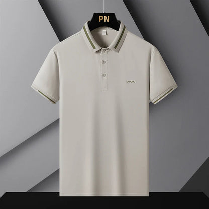 Ultra-Thin Ice Silk Polo T-Shirt - Breathable & Stylish