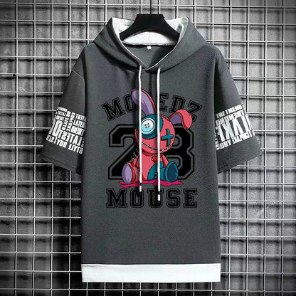 Winter Men's Stylish Hooded T-Shirt - Casual Graphic Tee