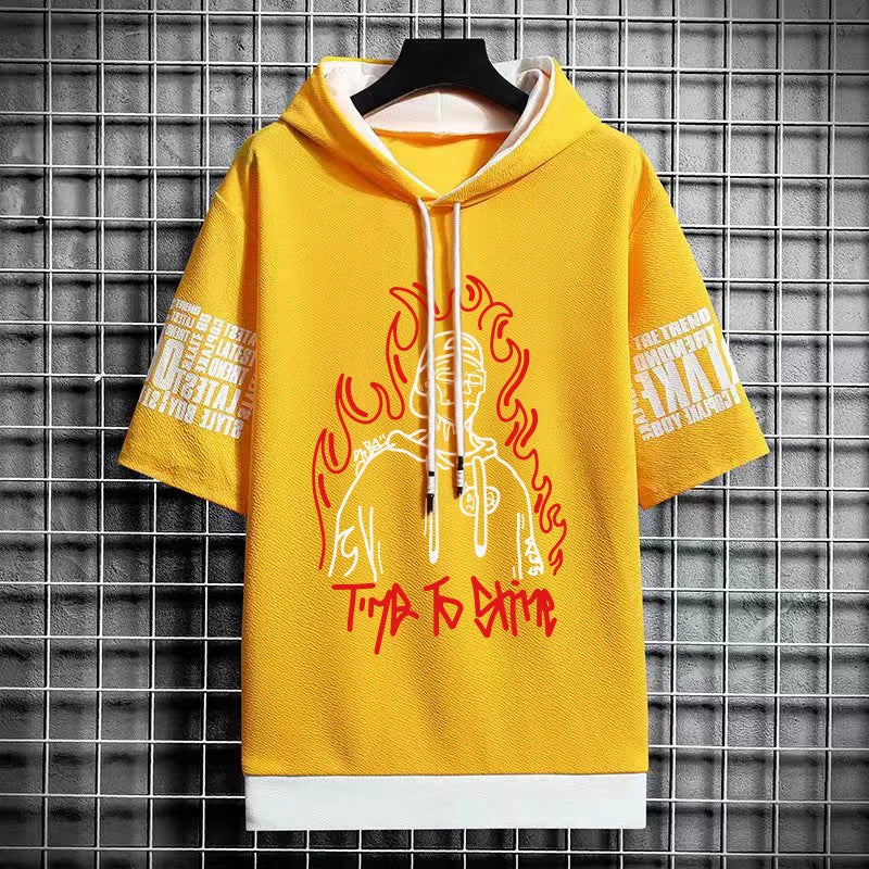 Men's Winter Hooded T-Shirt - Trendy Harajuku Streetwear