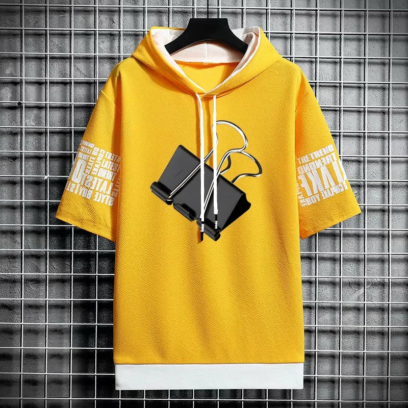 Men's Streetwear Hooded T-Shirt - Winter Graphic Hoodie