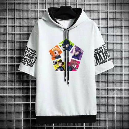Men's Winter Hooded T-Shirt - Anime Graphic Stylish Tee