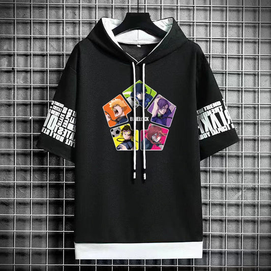 Men's Winter Hooded T-Shirt - Anime Graphic Stylish Tee