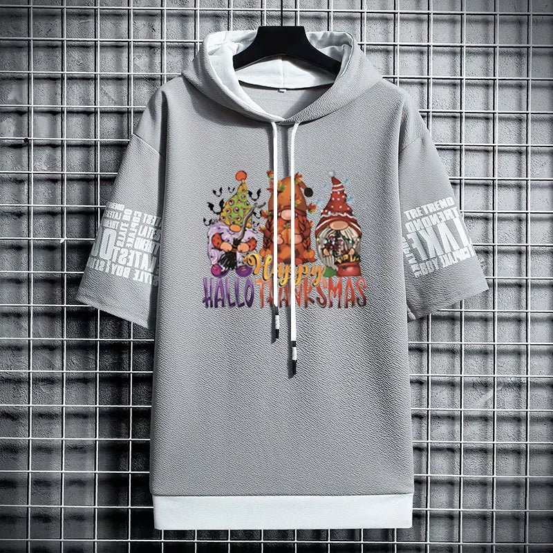 Men's Streetwear T-Shirt - Winter Casual Graphic Hoodie