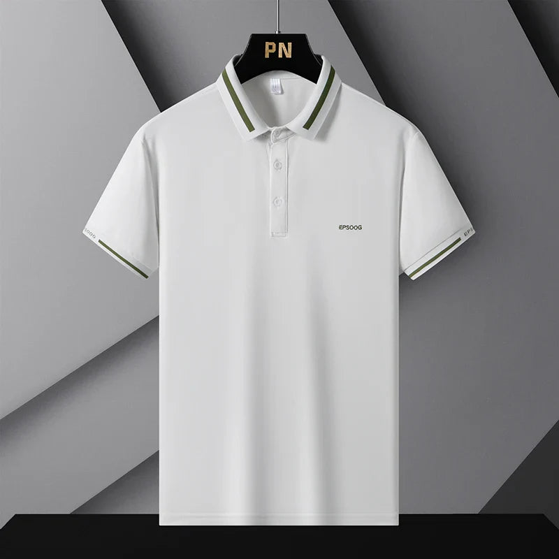 Ultra-Thin Ice Silk Polo T-Shirt - Breathable & Stylish