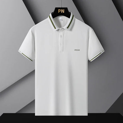 Ultra-Thin Ice Silk Polo T-Shirt - Breathable & Stylish