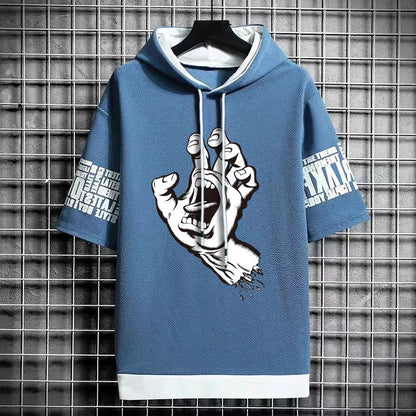 Men's Fashionable Winter Hooded T-Shirt - Streetwear Top